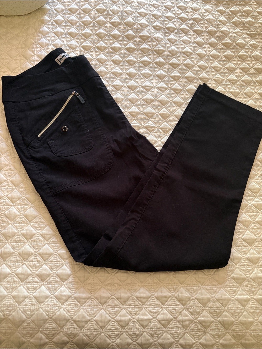 Jamie Sadock Black Ankle Casual golf pants with Zip Pocket